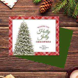 Cartes Pour Fêtes Annuelles Holly Jolly Arbre de Noël Plaid Noël