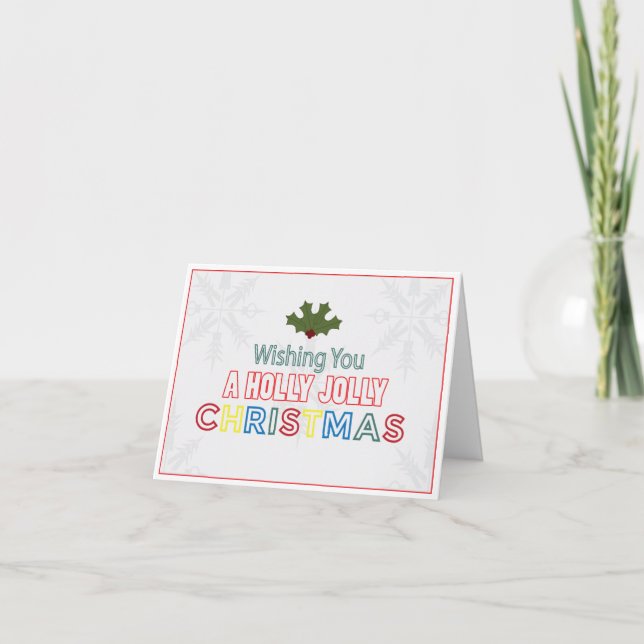Cartes Pour Fêtes Annuelles Holly Jolly Chirstmas (Devant)