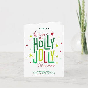 Cartes Pour Fêtes Annuelles Holly Jolly Christmas