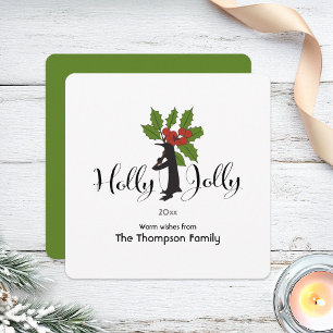 Cartes Pour Fêtes Annuelles Holly Jolly Cute Funny Penguin Noël