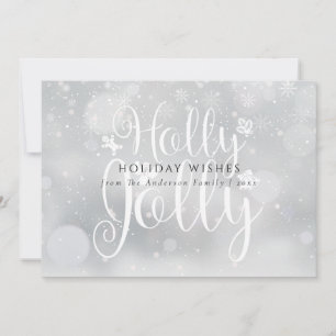 Cartes Pour Fêtes Annuelles Holly Jolly Hiver Givre Flocons de Neige Noël