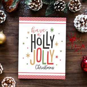 Cartes Pour Fêtes Annuelles Holly Jolly Noël (ajouter votre photo) Sucre de ca