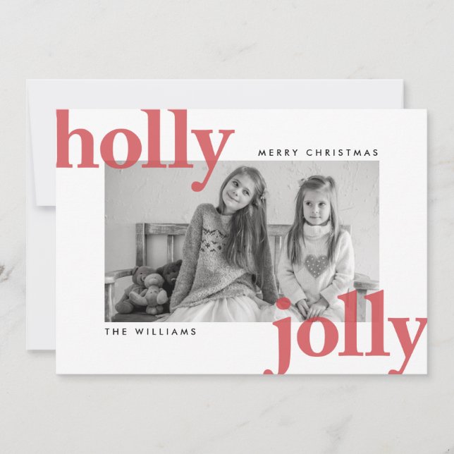 Cartes Pour Fêtes Annuelles Holly Jolly Photo voeux de Noël (Devant)