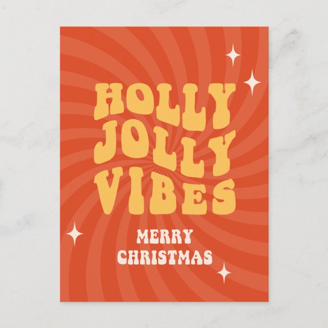 Cartes Pour Fêtes Annuelles Holly Jolly Vibes - Joyeux Noël (Devant)