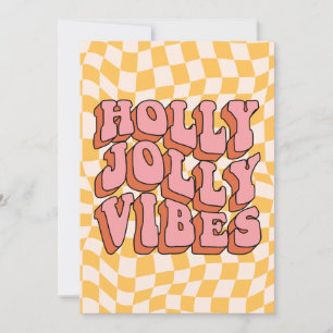 Cartes Pour Fêtes Annuelles Holly Jolly Vibes - Retro Holiday Cheval