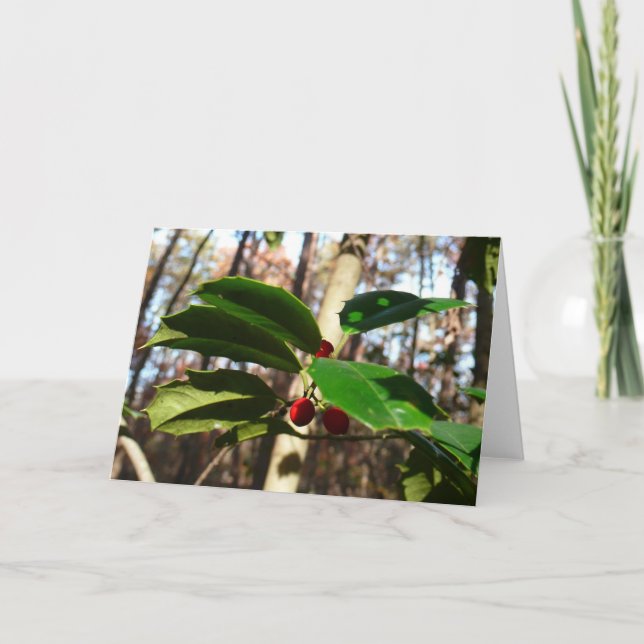Cartes Pour Fêtes Annuelles Holly Leaves (Devant)