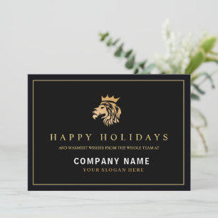Cartes Pour Fêtes Annuelles Holly moderne   Logo élégant de Lion Or