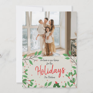 Cartes Pour Fêtes Annuelles Holly Noël Nouvelle maison pour les vacances Photo