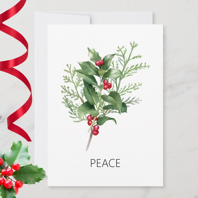 Cartes Pour Fêtes Annuelles Holly Sprig (Créateur téléchargé)
