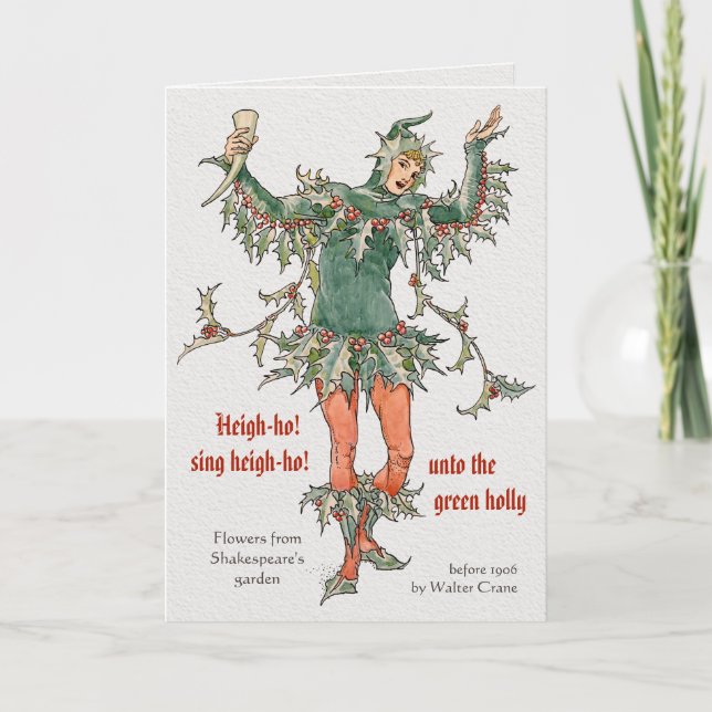 Cartes Pour Fêtes Annuelles Holly Walter Grane Flowers de Shakespeare CC0969 (Devant)