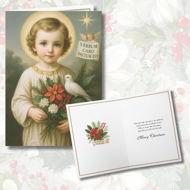 Cartes Pour Fêtes Annuelles Holy Child Jesus Catholic Poinsettias (Créateur téléchargé)