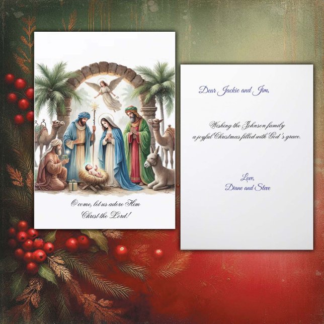 Cartes Pour Fêtes Annuelles Holy Family Nativity Scene  (Créateur téléchargé)