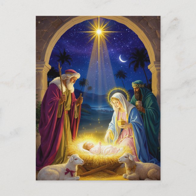 Cartes Pour Fêtes Annuelles Holy Nativity Christmas (Devant)