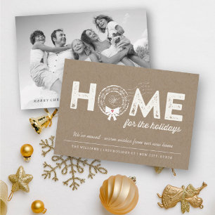 Cartes Pour Fêtes Annuelles Home For The Holidays Moving Announcement Card