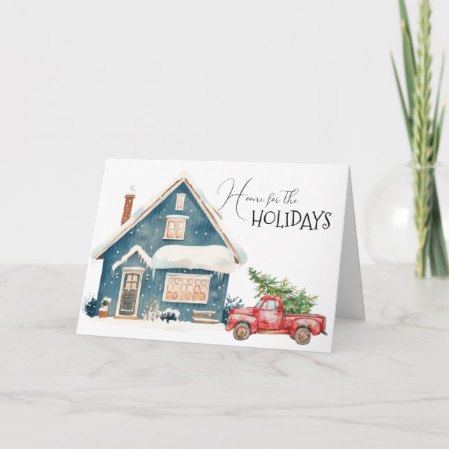 Cartes Pour Fêtes Annuelles Home for the Holidays Truck with Tree (Devant)