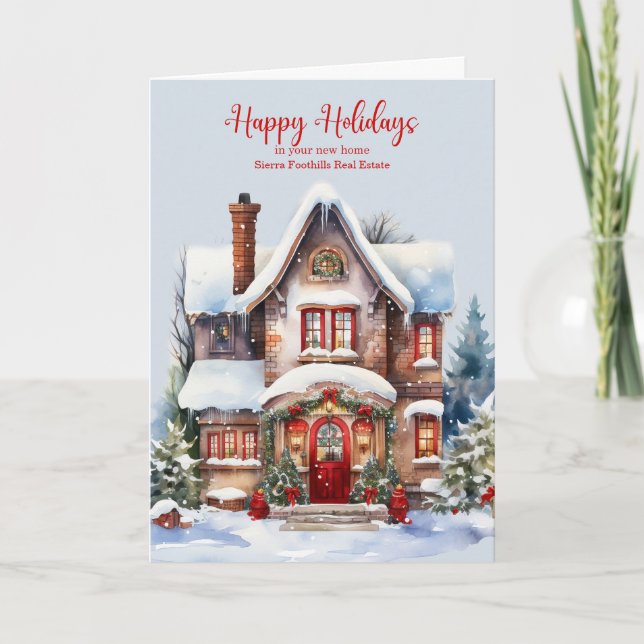 Cartes Pour Fêtes Annuelles Home Themed Business Greeting from Realtor Custom (Devant)