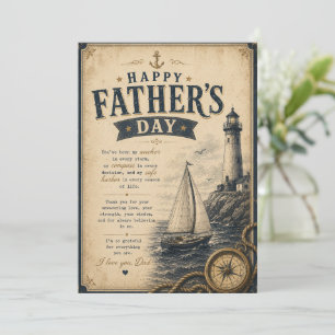 Cartes Pour Fêtes Annuelles Hommage nautique éternel pour la fête des pères