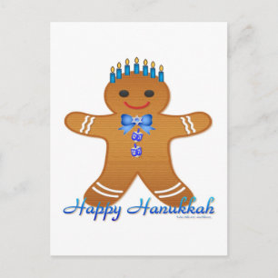 Cartes Pour Fêtes Annuelles Homme en pain d'épice de Hanukkah Judaica Menorah