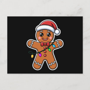 Cartes Pour Fêtes Annuelles Homme en pain d'épices de Noël Chapeau de Père Noë