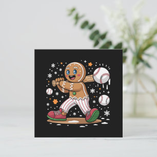Cartes Pour Fêtes Annuelles Homme en pain d'épices de Noël joueur de baseball 