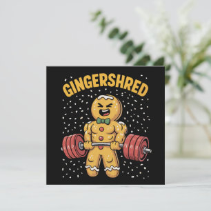 Cartes Pour Fêtes Annuelles Homme en pain d'épices drôle Gingershred Gym muscu