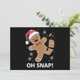 Cartes Pour Fêtes Annuelles Homme en pain d'épices Oh Snap Noël Drôle Cookie
