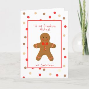 Cartes Pour Fêtes Annuelles Homme en pain d'épices pour petit-fils