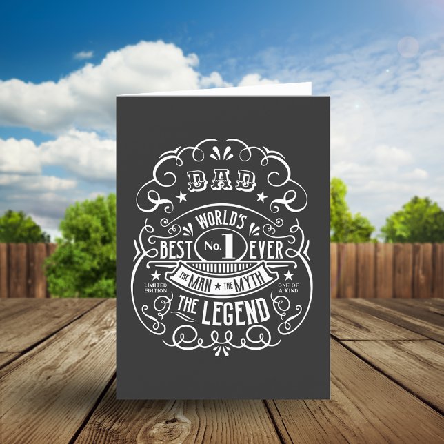 Cartes Pour Fêtes Annuelles Homme Étiquette Whisky Mythe Légende Papa  (Créateur téléchargé)