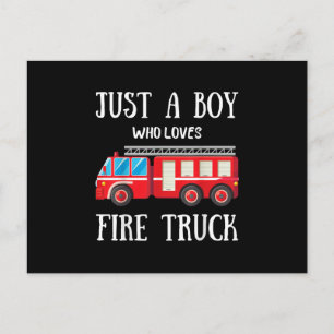 Cartes Pour Fêtes Annuelles Homme Juste Un Garçon Qui Aime Le Camion De Feu