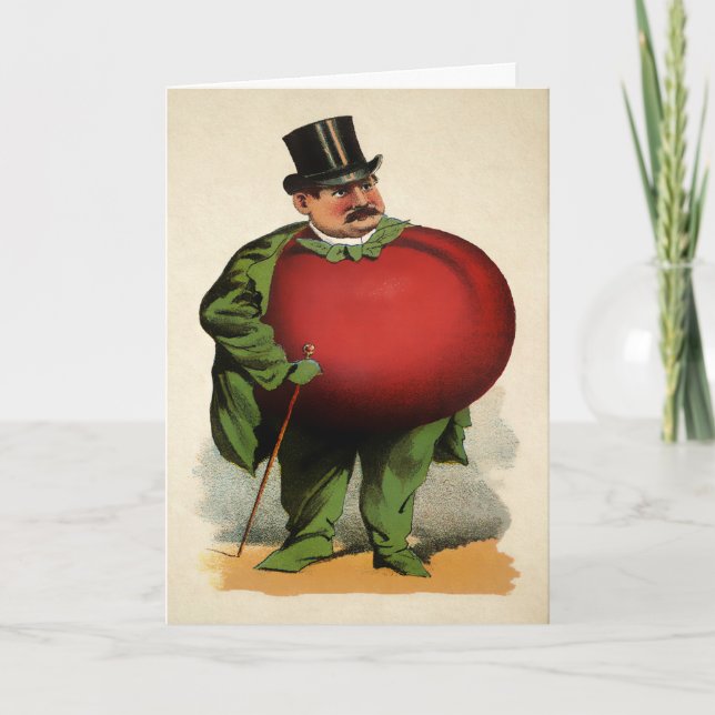 Cartes Pour Fêtes Annuelles Homme tomate victorien (Devant)