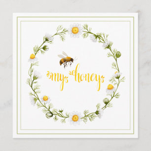 Cartes Pour Fêtes Annuelles Honey Bee Daisy Wreath Be My Honey Valentine’s Day