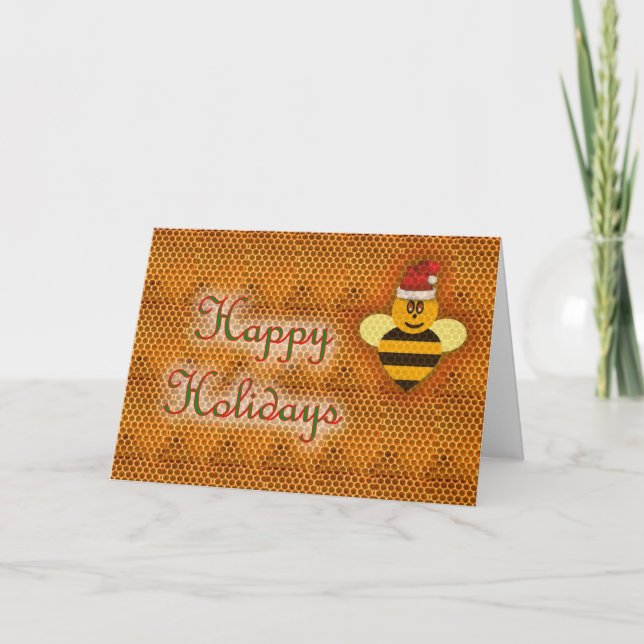 Cartes Pour Fêtes Annuelles Honey bee happy holidays honey bee apiary buzz (Devant)