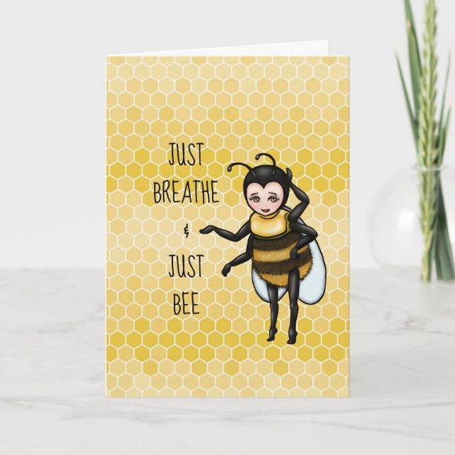 Cartes Pour Fêtes Annuelles Honey Bee Just Breathe & Just Bee Encouragement (Devant)
