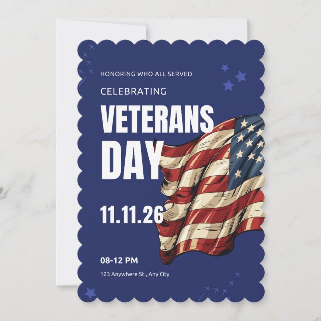 Cartes Pour Fêtes Annuelles #HonoringCelebratingVeteransDayFlatHolidayCard (Devant)