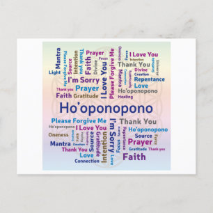 Cartes Pour Fêtes Annuelles Ho'oponopono Word Cloud - Mantra - Self Love