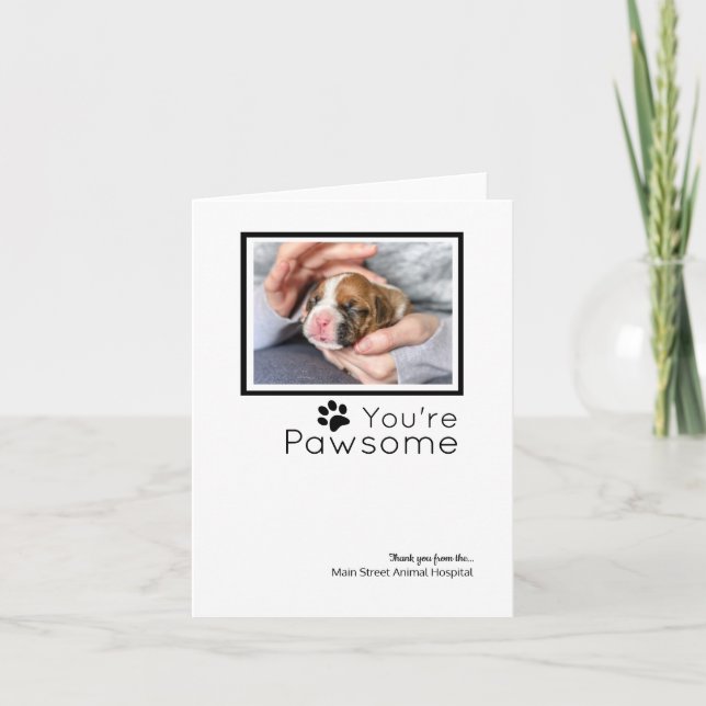 Cartes Pour Fêtes Annuelles Hôpital vétérinaire Merci personnalisé (Devant)