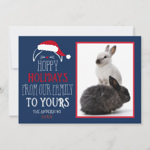 Cartes Pour Fêtes Annuelles Hoppy Holidays Pet Rabbit Photo Flat Card
