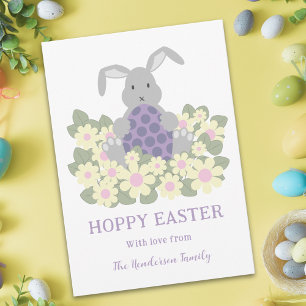 Cartes Pour Fêtes Annuelles Hoppy Lapin De Pâques Floral