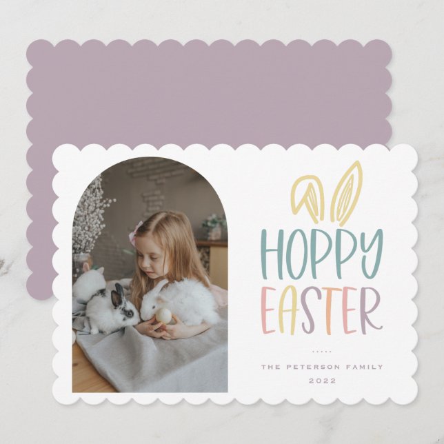 Cartes Pour Fêtes Annuelles Hoppy Pâques (Devant / Derrière)
