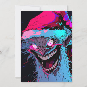 Cartes Pour Fêtes Annuelles Horreur Krampus Père Noël Anime Monster de dessin 