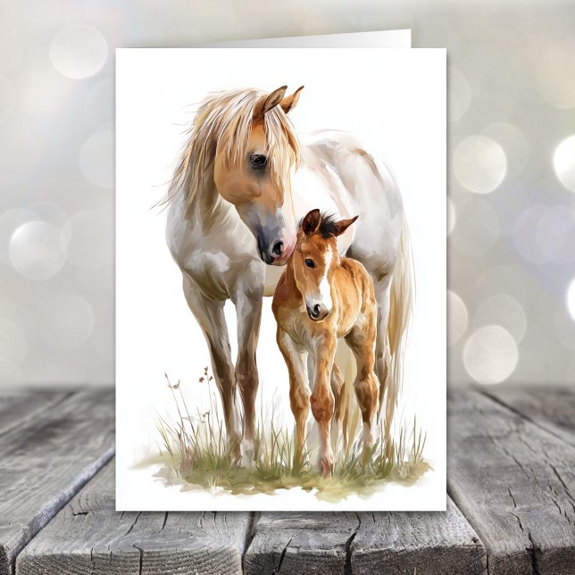Cartes Pour Fêtes Annuelles Horse and Foal Mother's Day (Créateur téléchargé)