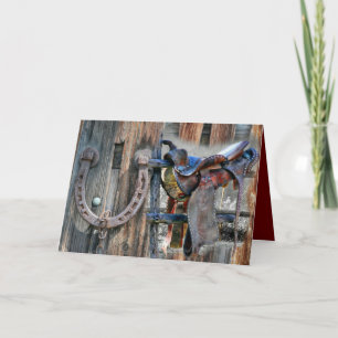 Cartes Pour Fêtes Annuelles Horse Saddle Horseshoe