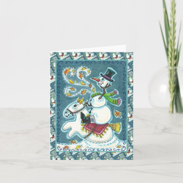 Cartes Pour Fêtes Annuelles HORSEMAN SNOWMAN, XMAS / HALLOWEEN Blank (Devant)