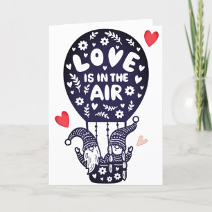 Cartes Pour Fêtes Annuelles Hot Air Balloon Gnomes Valentine's Day Card