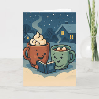 Cartes Pour Fêtes Annuelles Hot Cocoa Book Club - Frost & Cheer