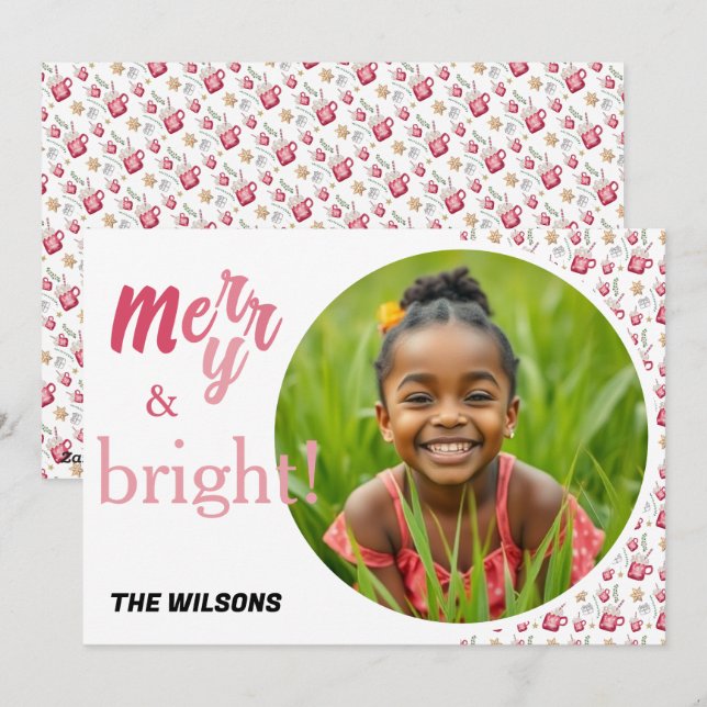 Cartes Pour Fêtes Annuelles Hot Cocoa Fête de l'aquarelle Art (Devant / Derrière)