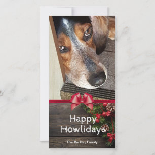 Cartes Pour Fêtes Annuelles Hound Chien Beagle de Noël Photo Happy Howlidays