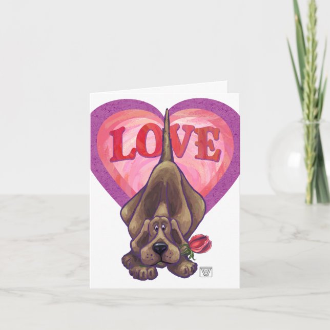 Cartes Pour Fêtes Annuelles Hound Dog Valentine's Day (Devant)