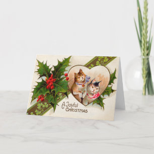 Cartes Pour Fêtes Annuelles Houx de shamrock de coeur de chaton de chat