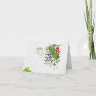 Cartes Pour Fêtes Annuelles Houx peint à la main de Joyeux Noël